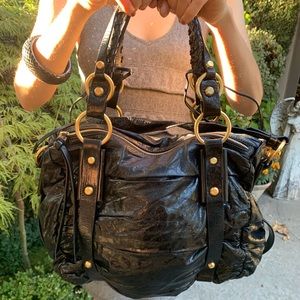 Francesco Biasia black leather bag